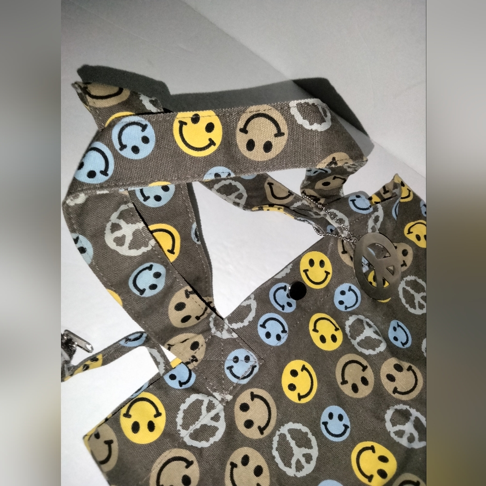 Multicolored Smiley Monogram Peace Patch Tote Bag… - image 4